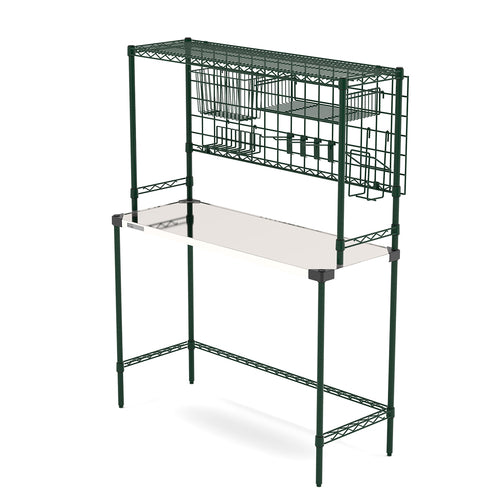 Metro CR1848AIO All In One Prep Station W/ Smartwall Grid - 47 3/4"W X 17 3/4"D X 62 1/4"H, Epoxy Coated-cityfoodequipment.com