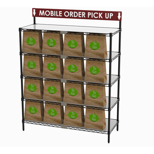 Metro CR1848TGSR To Go Order Pick Up Station W/ Sign - 48"W X 18"D X 63"H-cityfoodequipment.com