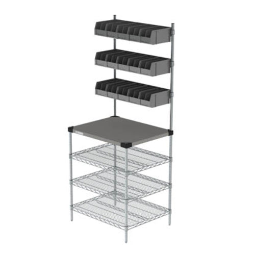 Metro CR2430DTPOS Drive Thru Order Prep Station - 30"W X 24"D X 74"H, Stainless Steel-cityfoodequipment.com