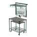 Metro CR2436PTSW Prep Table W/ Smartwall Grid & Cart - 36"W X 24"D, Epoxy Coated-cityfoodequipment.com