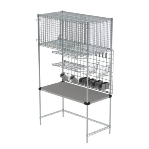 Metro CR2448MGR Manager's Prep Station w/ (3) Shelves - 48"W x 24"D x 82"H, Stainless Steel-cityfoodequipment.com