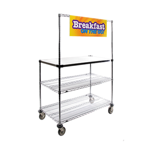 Metro GG2448 3 Tier Grab N' Go Breakfast Cart - 48"W X 24"D, Steel-cityfoodequipment.com