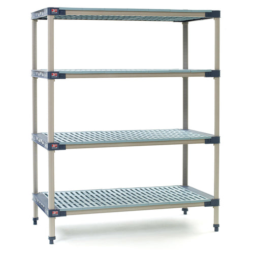 Metro MF-215474G-S-4 54" NSF 4-Tier Polymer Shelf Kit - MetroMax? 4, 21"W, 74"H-cityfoodequipment.com