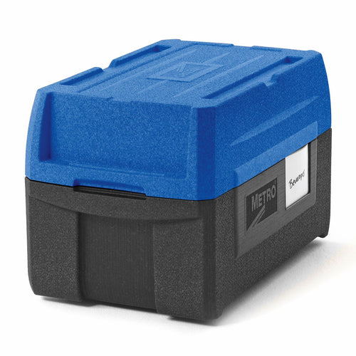 Metro ML180XL-BU Mightylite BigBoy? Insulated Food Carrier w/ (5) Pan Capacity, Black w/ Blue Lid-cityfoodequipment.com