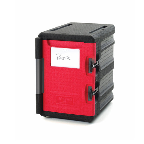 Metro ML400 Mightylite® Insulated Food Carrier - 60 Qt W/ (6) Pan Capacity, Black/red-cityfoodequipment.com