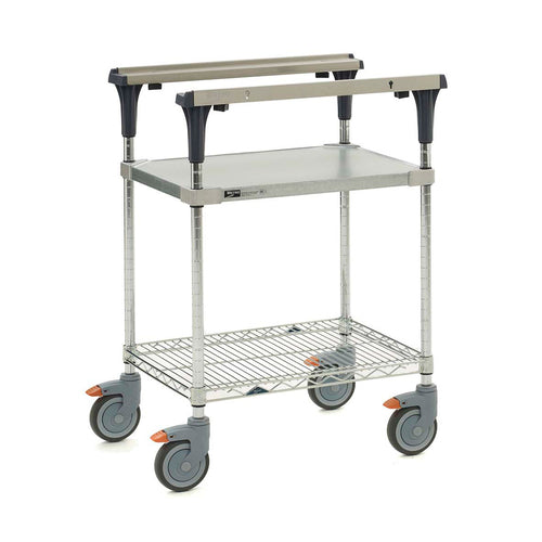 Metro MS1824-FGBR 2 Level Mobile PrepMate? MultiStation w/ Solid/Wire Shelving - 26"L x 19 2/5"W x 39 1/8"H-cityfoodequipment.com