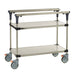 Metro MS1836-FSFS 2 Level Mobile Prepmate® Multistation W/ Solid Shelving - 38"L X 19 2/5"W X 39 1/8"H-cityfoodequipment.com