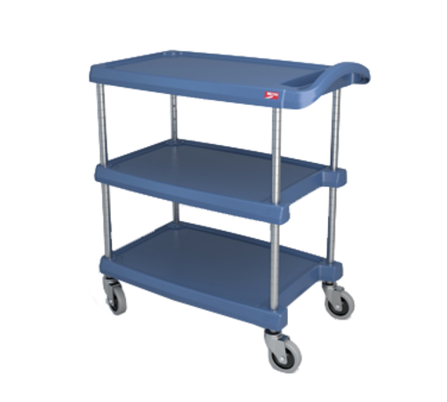 Metro MY1627-34BU 3 Level Polymer Utility Cart W/ 400 Lb Capacity, Marine Ledges-cityfoodequipment.com
