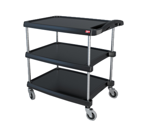 Metro MY2030-34BL 3 Level Polymer Utility Cart W/ 400 Lb Capacity, Marine Ledges-cityfoodequipment.com