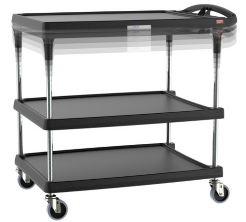 Metro MY2636-35BL-PL 3 Level Polymer Utility Cart W/ 400 Lb Capacity, Marine Ledges-cityfoodequipment.com