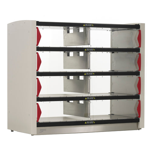 Metro PU8CD-HS1842 42 1/2"W Countertop Heated Grab & Go Station W/ Sliding Doors - (8) Compartments, 120v-cityfoodequipment.com