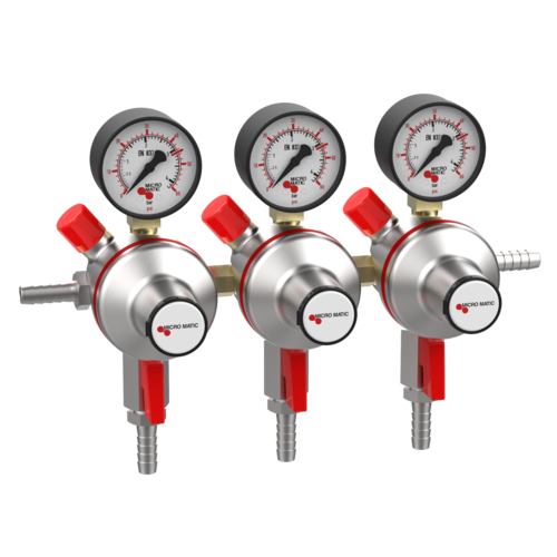 Micro Matic 8033-PP Triple Gauge Secondary CO2 Regulator-cityfoodequipment.com