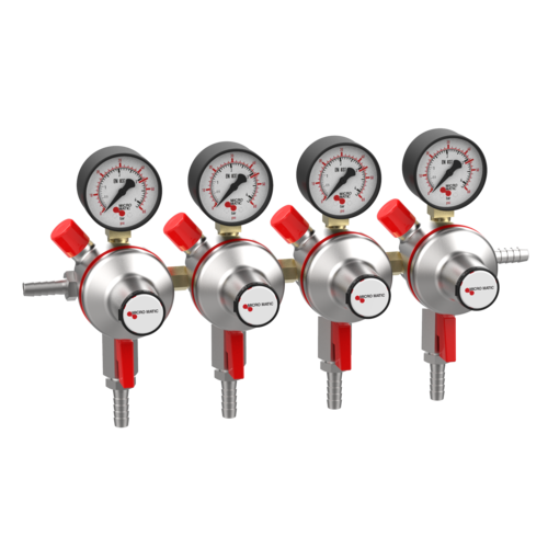 Micro Matic 8044-PP Quadruple Gauge Secondary CO2 Regulator-cityfoodequipment.com