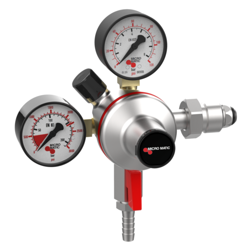 Micro Matic 942-PP Double Gauge High Pressure Soft Drink Regulator-cityfoodequipment.com