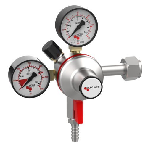 Micro Matic 942B-PP Double Gauge High Pressure Primary CO2 Regulator-cityfoodequipment.com