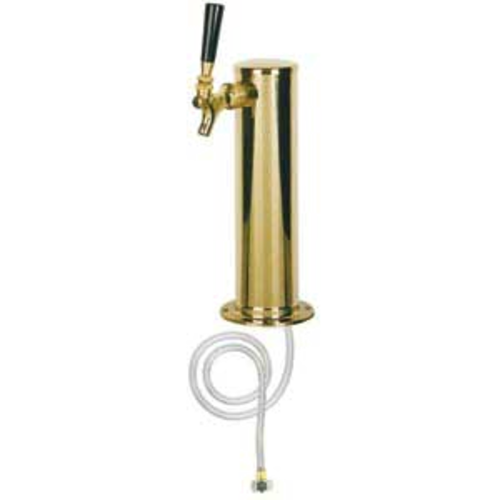 Micro Matic D4743T-PVD Countertop Column Draft Beer Tower W/ (1) Faucet - Air Cooled, Brass-cityfoodequipment.com
