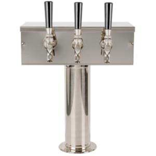 Micro Matic D7743PSS Countertop T Style Draft Beer Tower W/ (3) Faucets - Air Cooled, Stainless Steel-cityfoodequipment.com
