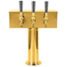 Micro Matic D7743PVD Countertop T Style Draft Beer Tower W/ (3) Faucets - Air Cooled, Brass-cityfoodequipment.com