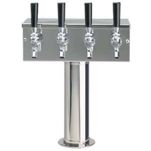 Micro Matic D7744PSS Countertop T Style Draft Beer Tower W/ (4) Faucets - Air Cooled, Stainless Steel-cityfoodequipment.com