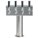 Micro Matic D7744PSSKR Countertop T Style Draft Beer Tower w/ (4) Faucets - Glycol Cooled, Stainless Steel-cityfoodequipment.com