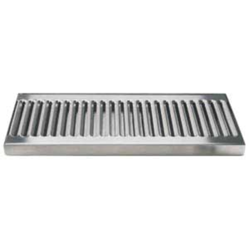 Micro Matic DP-120D Surface Mount Drip Tray Trough W/ 5/8" Drain & Louvered Screen - 12"W X 5"D, Stainless Steel-cityfoodequipment.com
