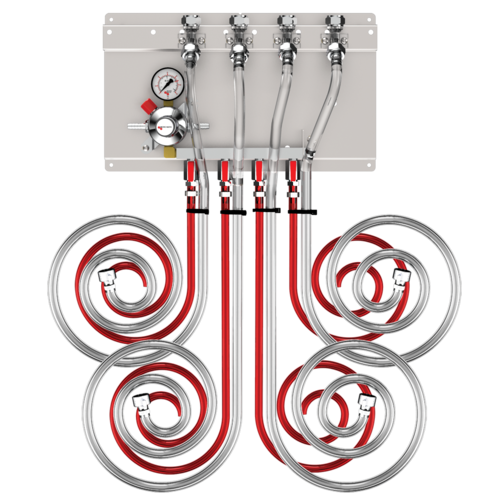 Micro Matic 83415-E-PP Quadruple Gauge Secondary Regulator Panel Kit-cityfoodequipment.com