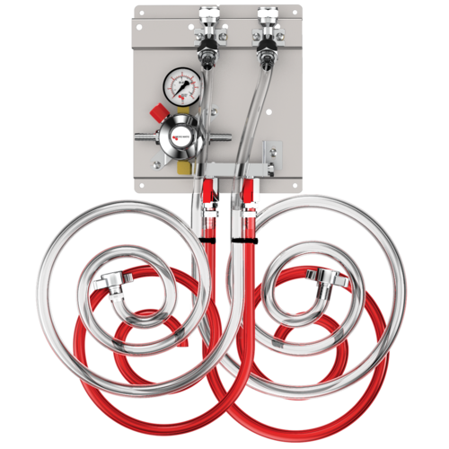 Micro Matic 83215-E-PP Double Gauge Secondary CO2 Regulator Panel Kit-cityfoodequipment.com