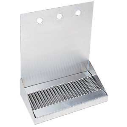 Micro Matic DP-322D-3 Wall Mount Drip Tray Trough W/ 1/2" Drain - 12"W X 6 3/8"D X 14"H, Stainless Steel-cityfoodequipment.com