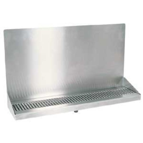 Micro Matic DP-322ELD-0 Wall Mount Drip Tray Trough W/ 1/2" Drain - 24"W X 6 3/8"D X 14"H, Stainless Steel-cityfoodequipment.com