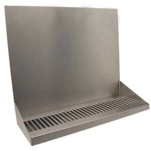 Micro Matic DP-322LD-0 Wall Mount Drip Tray Trough W/ 1/2" Drain - 16"W X 6 3/8"D X 14"H, Stainless Steel-cityfoodequipment.com