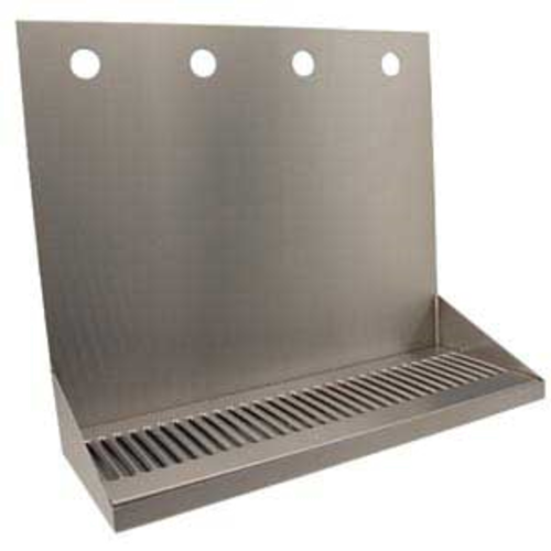 Micro Matic DP-322LD-4 Wall Mount Drip Tray Trough W/ 1/2" Drain - 16"W X 6 3/8"D X 14"H, Stainless Steel-cityfoodequipment.com