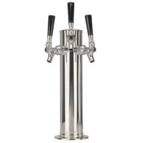 Micro Matic DS-133-PSS Countertop Column Draft Beer Tower w/ (3) Faucets - Air Cooled, Stainless Steel-cityfoodequipment.com