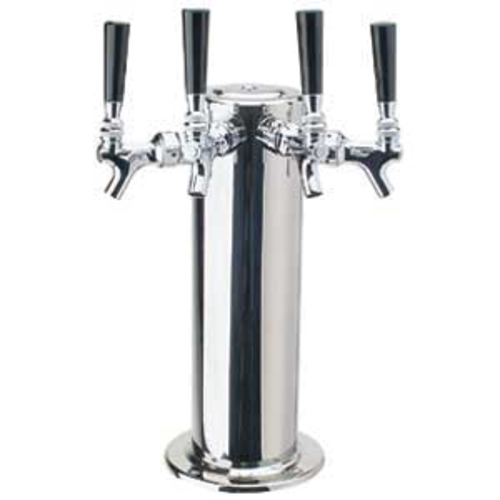 Micro Matic DS-144-PSS Countertop Column Draft Beer Tower W/ (4) Faucets - Air Cooled, Stainless Steel-cityfoodequipment.com