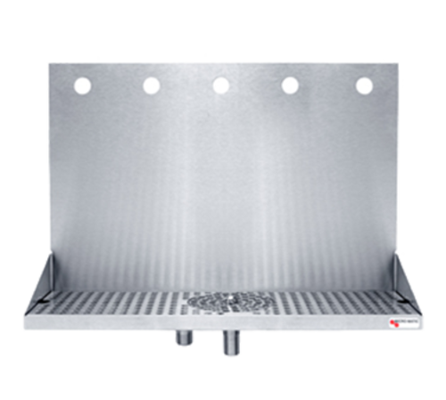 Micro Matic DP-322LD-5GR Wall Mount Drip Tray Trough W/ Glass Rinser & 1/2" Drain - 16"W X 6 3/8"D X 14"H, Stainless Steel-cityfoodequipment.com