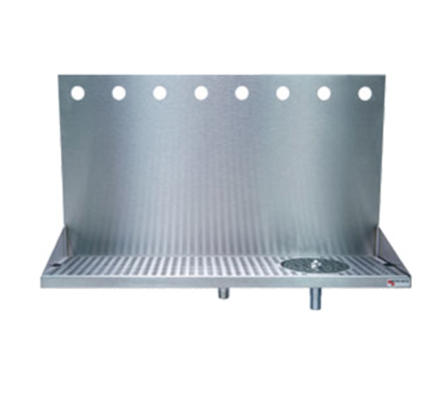 Micro Matic DP-322ELD-8GR Wall Mount Drip Tray Trough W/ Glass Rinser & 1/2" Drain - 24"W X 6 3/8"D X 14"H, Stainless Steel-cityfoodequipment.com
