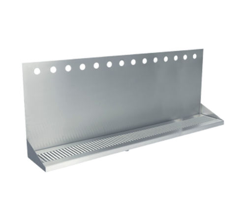 Micro Matic DP-332ELD-14-3 Wall Mount Drip Tray Trough W/ 1/2" Drain - 48"W X 6 3/8"D X 14"H, Stainless Steel-cityfoodequipment.com