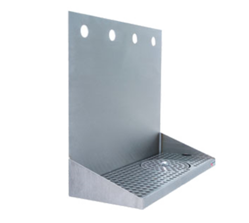 Micro Matic DP-322LD-4GR Wall Mount Drip Tray Trough W/ Glass Rinser & 1/2" Drain - 16"W X 6 3/8"D X 14"H, Stainless Steel-cityfoodequipment.com