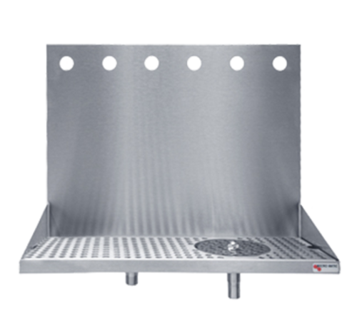 Micro Matic DP-322ELD-6GR Wall Mount Drip Tray Trough W/ Glass Rinser & 1/2" Drain - 24"W X 6 3/8"D X 14"H, Stainless Steel-cityfoodequipment.com