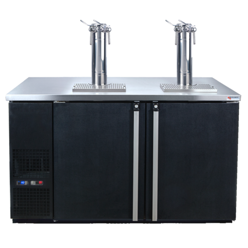 Micro Matic MDD58W-E-A 59 1/2" Dual Zone Wine Dispenser W/ (8) 1/6 Size Keg Capacity - (2) Columns & (4) Taps, Black, 115v-cityfoodequipment.com