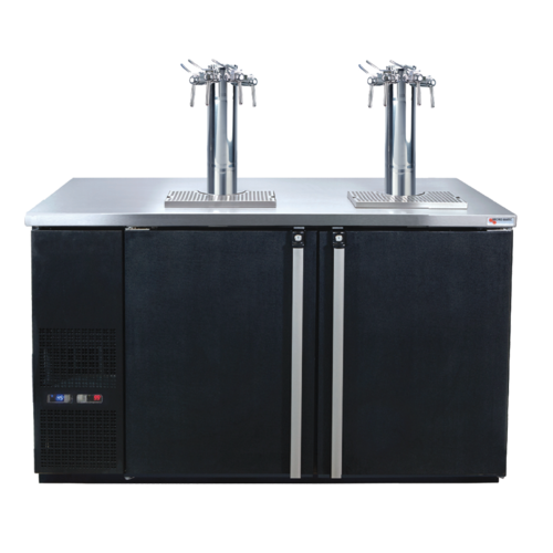 Micro Matic MDD58W-E-C 59 1/2" Dual Zone Wine Dispenser W/ (8) 1/6 Size Keg Capacity - (2) Columns & (8) Taps, Black, 115v-cityfoodequipment.com