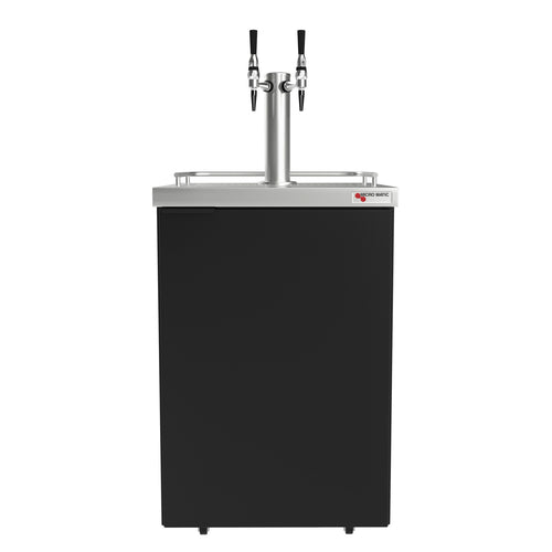 Micro Matic MDD23-E-AMER 25" Draft Cold Brew Dispenser w/ (2) 1/6 Keg Capacity - (1) Column & (2) Taps, Black, 115v-cityfoodequipment.com