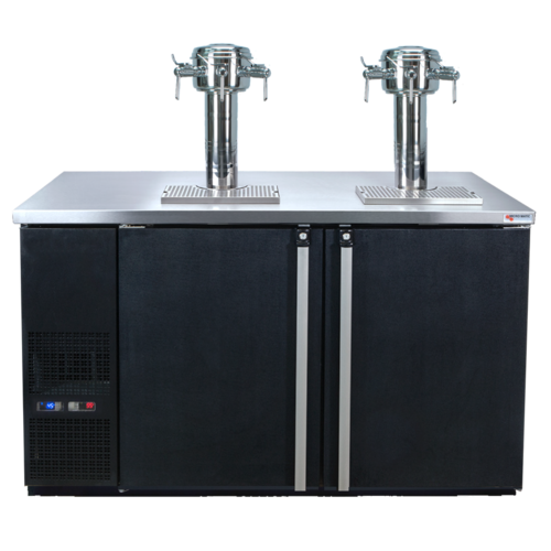 Micro Matic MDD58W-E-D 59 1/2" Dual Zone Wine Dispenser W/ (8) 1/6 Size Keg Capacity - (2) Columns & (6) Taps, Black, 115v-cityfoodequipment.com