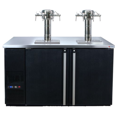 Micro Matic MDD58W-E-E 59 1/2" Dual Zone Wine Dispenser W/ (8) 1/6 Size Keg Capacity - (2) Columns & (8) Taps, Black, 115v-cityfoodequipment.com