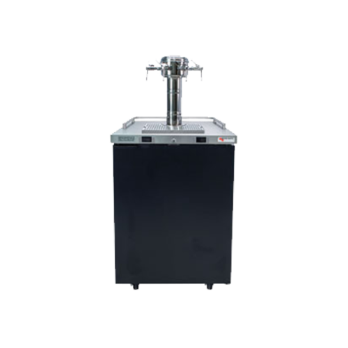 Micro Matic MDD23W-E-E 25" Dual Zone Wine Dispenser W/ (4) 1/6 Size Keg Capacity - (1) Column & (4) Taps, Black, 115v-cityfoodequipment.com