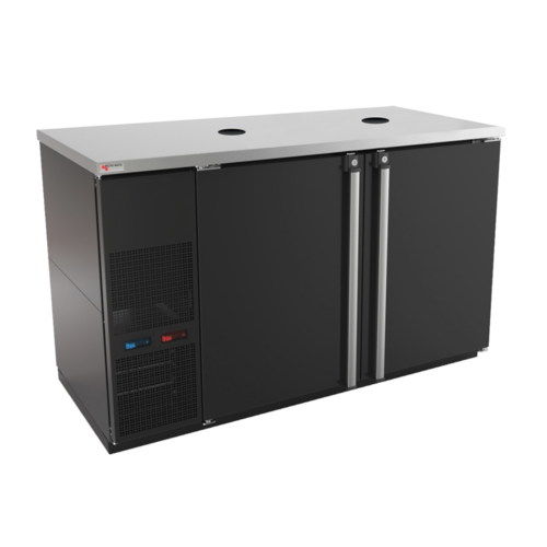 Micro Matic MDD58WLT-E 59 1/2" Dual Zone Wine Dispenser W/ (8) 1/6 Size Keg Capacity - No Tap Kit, Black, 115v-cityfoodequipment.com