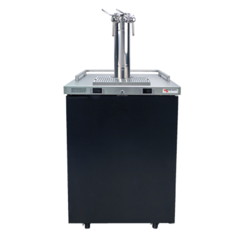 Micro Matic MDD23W-E-A 25" Dual Zone Wine Dispenser W/ (4) 1/6 Size Keg Capacity - (1) Column & (2) Taps, Black, 115v-cityfoodequipment.com