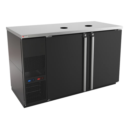 Micro Matic MBB58BC-E 59 1/2" Kegerator Beer Dispenser W/ (8) 1/6 Slim Keg Capacity - No Tap Kit, Black, 115v-cityfoodequipment.com
