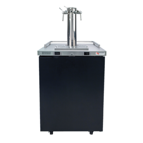 Micro Matic MDD23W-E-B 25" Dual Zone Wine Dispenser W/ (4) 1/6 Size Keg Capacity - (1) Column & (3) Taps, Black, 115v-cityfoodequipment.com