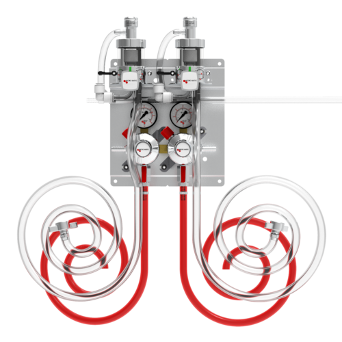 Micro Matic RPK-2-PP Double Gauge Secondary Regulator Panel W/ 3/8" Hoses-cityfoodequipment.com
