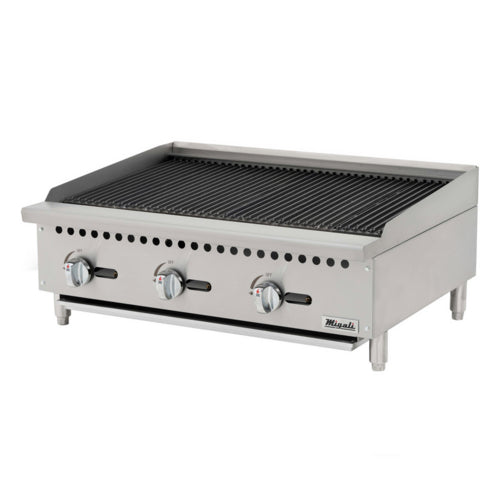 Migali C-CR36 36" Natural Gas Charbroiler w/ Cast Iron Grates, 105,000 BTU-cityfoodequipment.com